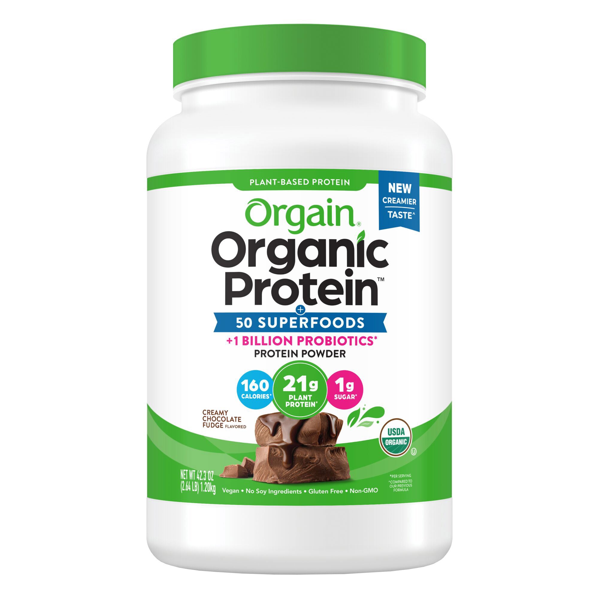 Organic Plant-Based Protein Powder (Creamy Chocolate Fudge)